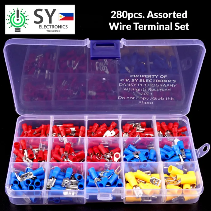 280PCS Assorted Crimp Spade Terminal Insulated Electrical Wire Connector  Kit Set