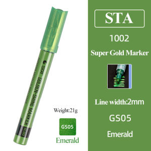 STA 1002 golden-shine marker Super Gold Metallic color Markers pen set Waterproof Ceramic Glass Fabric drawing Art Supplies
