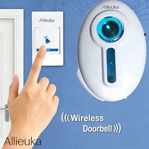 Allieuka Waterproof Wireless Smart Doorbell Battery Powered with LED Ring for Home Security Bell Chime