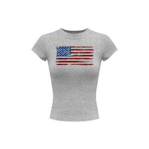 Áo thun babytee co giãn ôm body in hình USA - KILL SYSTEM