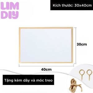 Bảng đen viền gỗ treo tường kèm dây và móc treo dùng trang trí decor làm bảng menu bảng viết phấn LIM DIY