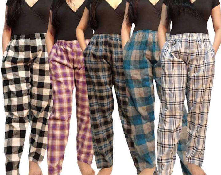 Checkered Pajama Pants Unisex, Waist 25-34 inches, Lenght 38 inches, Fabric  Pranela