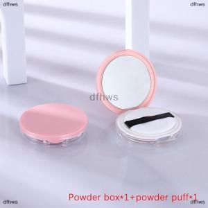 [COD] dfhws กล่องใส่แป้งพลาสติกบางพิเศษแบบพกพาได้โถใส่เครื่องสำอางสำหรับเดินทางพร้อมกระจกแป้งพัฟ
