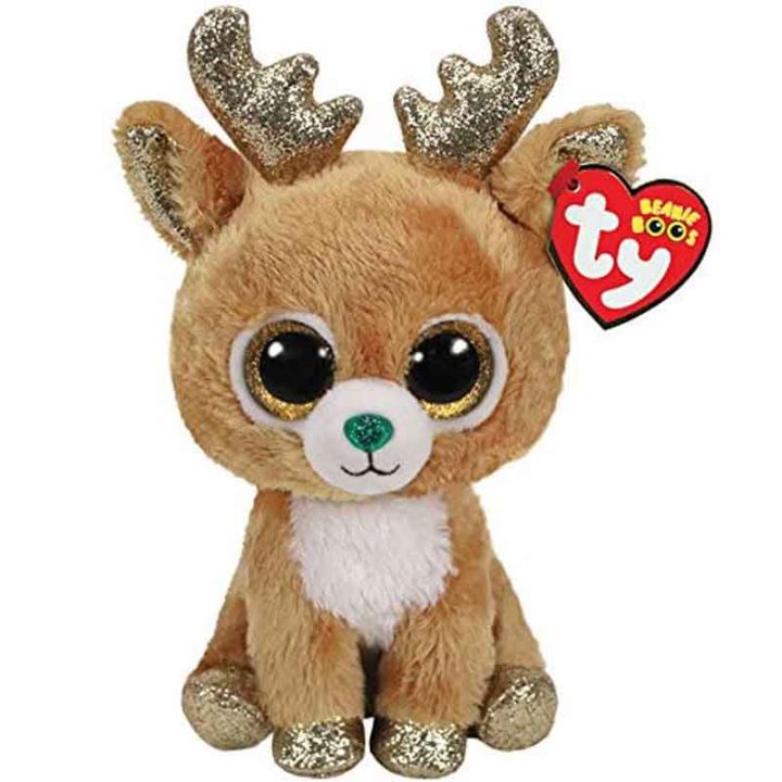 Ty Beanie Glitzy the Christmas Reindeer Plush Animal Toys Stuffed