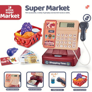 ~Ship From KL~ Cashier Machine Toys Pretend Play Set Supermarket Cash Register Casher Mainan Budak Perempuan Lelaki Toy