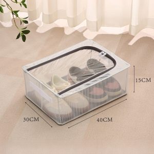 🌟Top Rated🔥【Transparent Easy to Access】Home Folding Shoe Storage Box / Large Capacity Shoe Storage Box / No-Installation Underbed Shoe Box / Transparent Dust-Proof Storage Box / Thickened Steel Frame Foldable Storage Box
