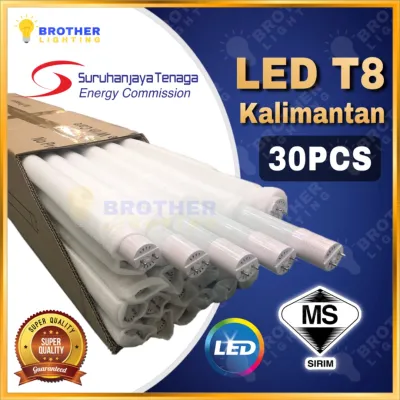 [SIRIM] LED T8 Tube Light 10W 20W 22W 2ft 4ft Lampu Kalimantan Fluorescent Tube Lampu Panjang Daylight 6500k (30PCS)