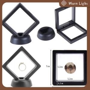 Warm Light กล่องใส่3D สีดำขนาด70x70มม. พร้อมขาตั้ง