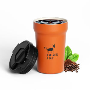 Cheerful Goat 350ml Regular Coffee Cup Ceramic Inner Liner Leakproof Insulated Coffee Mug & Tea Mug for Hot Drinks