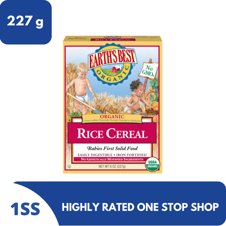 Earths Best Organic Rice Cereal Babies First Solid Food 227g