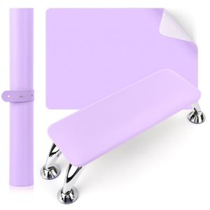 Nail Arm Rest for Acrylic Nails with Nail Table Mat Microfiber Leather Nail Hand Rest Cushion for Nails Soft Hand Pillow Footstool with Foldable Nail Art Hand Rest Pad for Nail Tech Use (Black)
