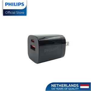 Philips 33W USB C Charger 2 Port Compact Charger with Foldable Plug for iPhone 16 /16 Plus/16 Pro/16 Pro Max /15/14/13 Pixel Galaxy iPad/iPad Mini Android and More