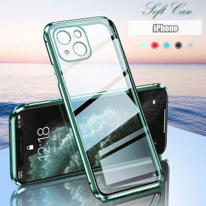 Soft Clear Case for Samsung Galaxy A22 5G Shockproof Silicone Phone Case Transparent Straight Edge Lens Protector Shell Luxury Back Casing Cover -N2
