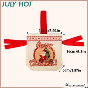 [JULYHOT] กระเป๋าผ้าใบหูรูดสำหรับงานปาร์ตี้ในบ้านกระเป๋าถือลายการ์ตูนสำหรับแอปเปิ้ล DIY ปีใหม่ของในบ้าน