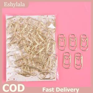 Eshylala 50ชิ้น/ถุง MINI Heart Rose Color CLIP บุ๊คมาร์คคลิปกระดาษโลหะ