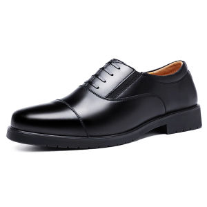 Mens leather shoes three joints laceup oxfords pointed toe casual shoes