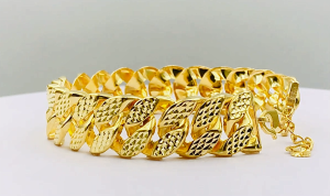 MJ Jewellery 375/9K Gold Stamping Bracelet T57 (L Size)