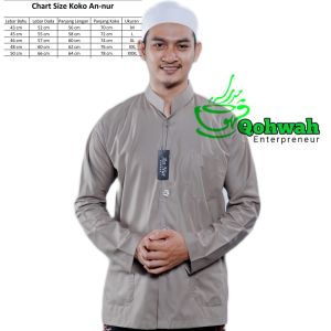 Baju koko dewasa Navy Biru Donker polos lengan panjan merk annur busana muslim habib habaib haibah