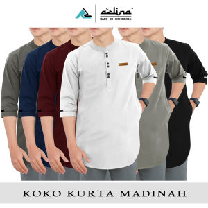 Koko model terbaru bahan adem katun madinah import tangan 3/4 fashion muslim kurta AZLINA Fashion Muslim Warna Maroon Navy Kaos Muslim Original Grosir - Lazada