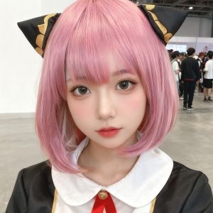Spy play house cos wig girl SPY × FAMILY Ania two-dimensional pink short hair Bobo head fake hair
