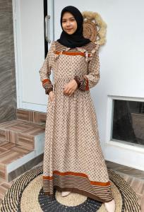 Homey Dress Pritaa Gamis Rayon Motif | Best Seller Gamis Rayon Motif Etnic | Dayli dress Wanita Motif Rayon