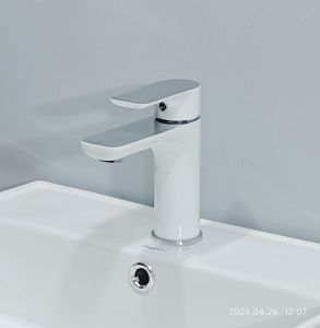 Basin mixer-Basin tap mixer (chrom+bright white/matte black)