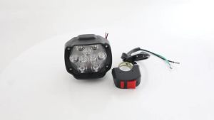 9-LED Motorcycle Fog Light Auxiliary Driving Headlight Universal Waterproof Spot Lamp for Motorbike Rearview Mirror Mount