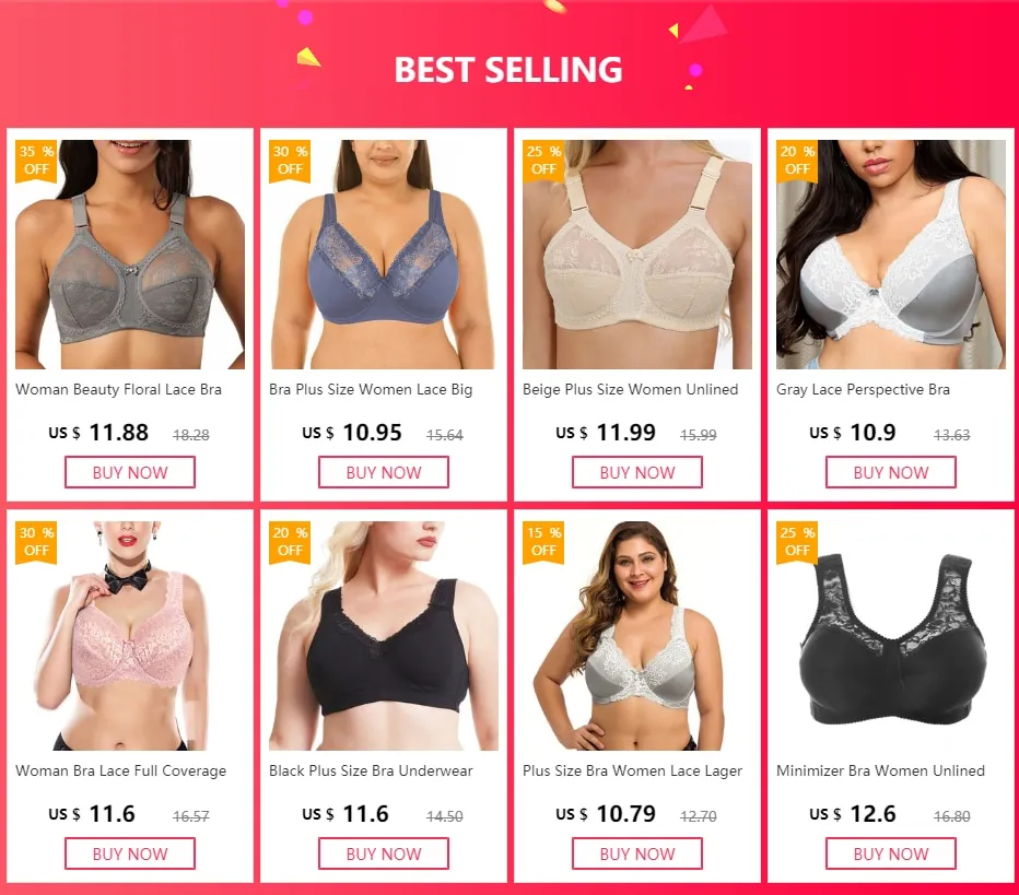 Women Thin Padded Lace Bra Underwire Full Coverage Supportive Lace Bra Top  Plus Size 40 42