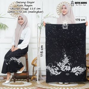 Sarung Santri Putri Bunga Polkadot | Mawar Galaxy | Rayon Standar Remaja | Nyaman Adem | Murah