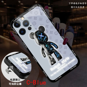 เคสโทรศัพท์ LED รูปหมีน่ารักเคสเรืองแสงมีไฟกะพริบสำหรับ iPhone 13 Pro Max 12 11 X Xs 7 8 Plus การควบคุมอัจฉริยะเคสเรืองแสงเข้า