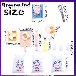 【Greenwind】 1ชุดตุ๊กตาจำลองขนาดเล็ก whisk แป้งถุง modle DIY อุปกรณ์เสริมตกแต่ง