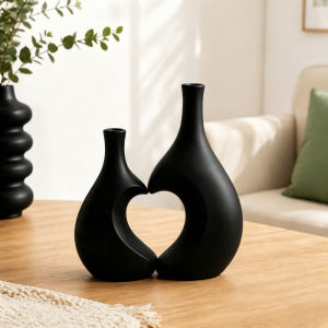 A Set Plastic Vase Solid Color Irregular Shape Vase High-end Desktop Decor Heart-Shaped Water Vase
