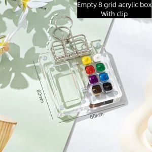 HOUCHU Acrylic Watercolor Paint Palette 8/15 Grid Mini Paint Pigment Box Art Supplies Portable Empty Paint Box Student