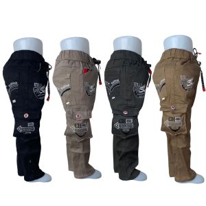 Celana Panjang katun anak bahan strit bahan melar katun cinos untuk anak cowok untuk anak 2-11 tahun