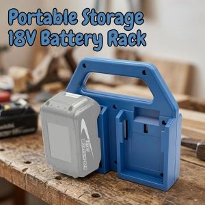 Portable Battery Storage Rack Holds 4 Makita 18V Batteries Space Saving Abs Material Organizer