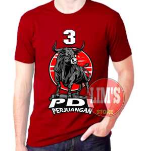 Kaos PDI Perjuangan motif banteng