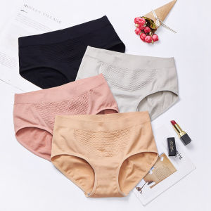 Japanese 3D Honeycomb Cotton Panties Women High waist Seamless Underwear Push up HIps