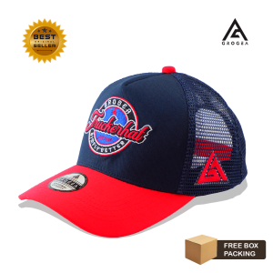 Grogea Topi Jaring Pria Wanita GA 08 Hitam Corduroy Trucker Hat Bordir 3D Distro Orisinal