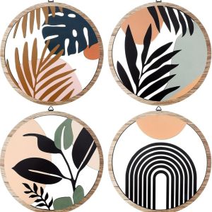 DUOJI 3/4pcs ศิลปะ ตกแต่งผนัง ไม้ การ์ตูน แขวนผนัง สไตล์โบฮีเมียน สร้างสรรค์ จี้พื้นหลัง บ้าน