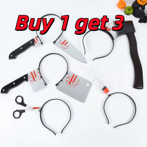 Buy 1 get 3 Trick Cosplay Headband Simulation Head Buckle Halloween Ghost Festival Party Decor