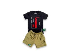 Setelan Anak Usia 4-10 Tahun Kaos dan Celana Knit Pendek Bahan Kombet 30 S terbaru other termurah