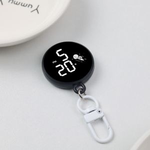 CANICECA Cartoon Keychain Digital Watch Luminous Digital Display Waterproof LED Electronic Watch Astronaut Style Pendant Clock For Student