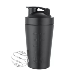 Stainless Steel Shaker Bottle Protein Mixer Leakproof Screw Lid With Mixing Ball Gym Travel Water Cup 500 750
