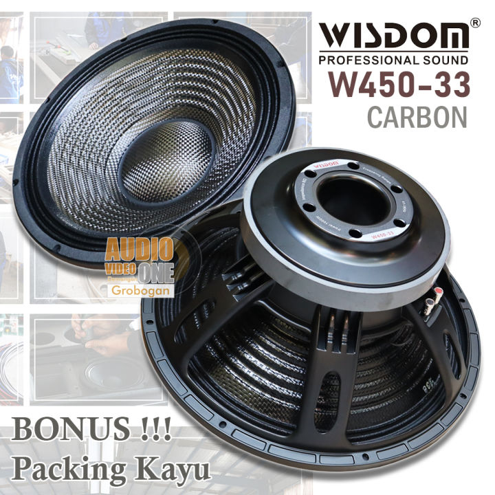 Speaker Wisdom W450-33 Daun Carbon Transducer 18 Inch Low Sub Bonus Packing Kayu