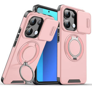 Casing For OPPO Reno 13 Pro 13F 5G 2025 Luxury Magnetic Shockproof Push Window Cover For reno13 reno13pro reno13f 13pro Stand Holder Protection Back Cases