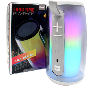 BTS -1953 5W Portable Wireless BRODU Bluetooth Speaker with RGB Lights AUX USB SD FM Radio