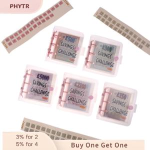 PHYTR HOT Savings Challenge Mini Binder £150 300 500 2100 5000 Money Saving Binder 3 Holes PVC Binder Notebook Cash Budget Storage Book