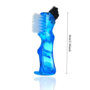 Mini Denture Cleaning Brush with Multi-Layered Bristles Double Sided Brush for False Teeth Cleaning