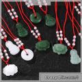 Heabety  {dây chuyền phật} Phật trắng ngọc tay dệt mặt dây chuyền vòng cổ Lotus guanyin Phật Long cuộc sống khóa mặt dây chuyền may mắn Vòng cổ. 
