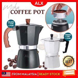 ALX Malaysia Aluminium Moka Coffee Pot 50/150/300mL Classic Stovetop Espresso Maker Brewer Classic Italian Style Brewer Percolator Rustless Pembancuh Kopi 咖啡壶